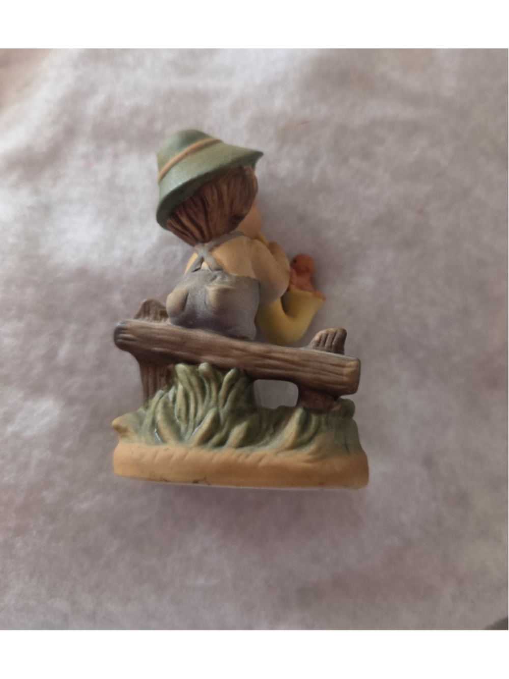 Napco Tiny Tots Porcelain Figurine Boy Playing Saxophone with Red Bird # 176 - Picture 2 of 6